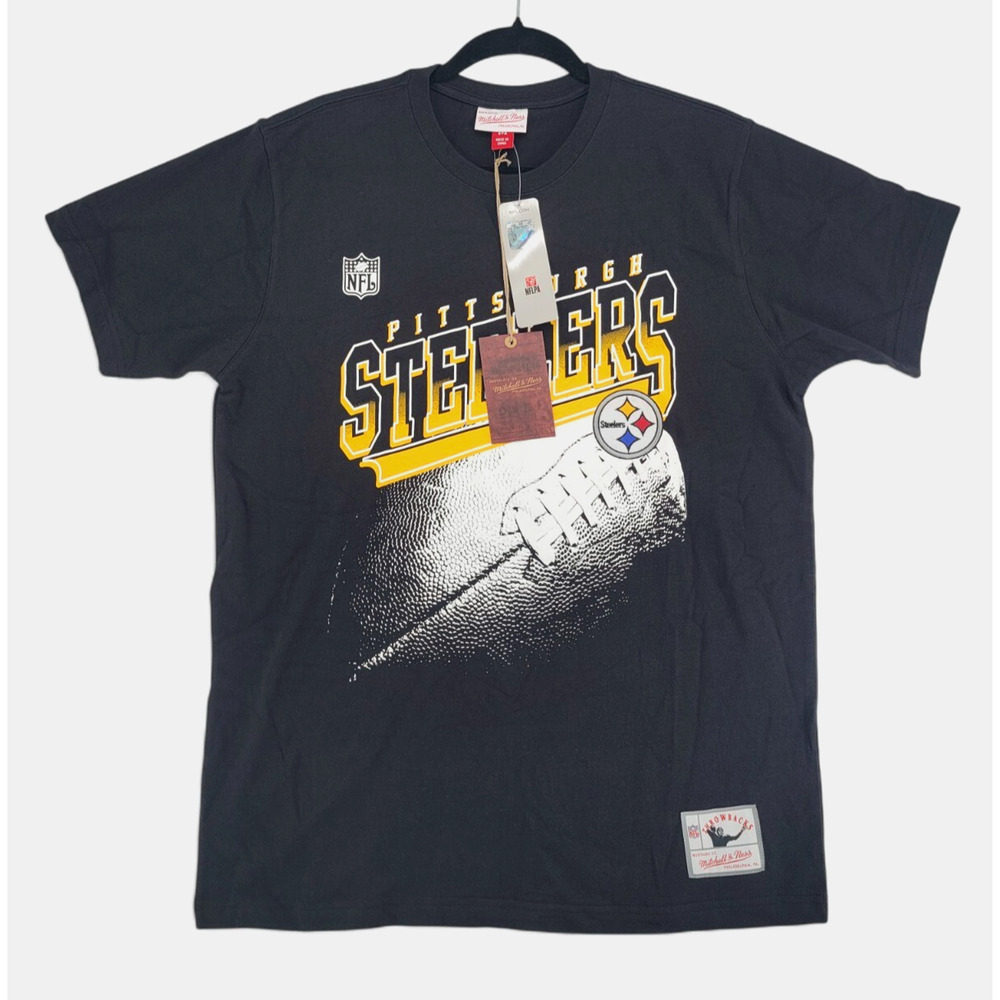 Mitchell & Ness Steelers T Shirt Mens Medium NWT NFL Throwback Pittsburgh‎ Tee